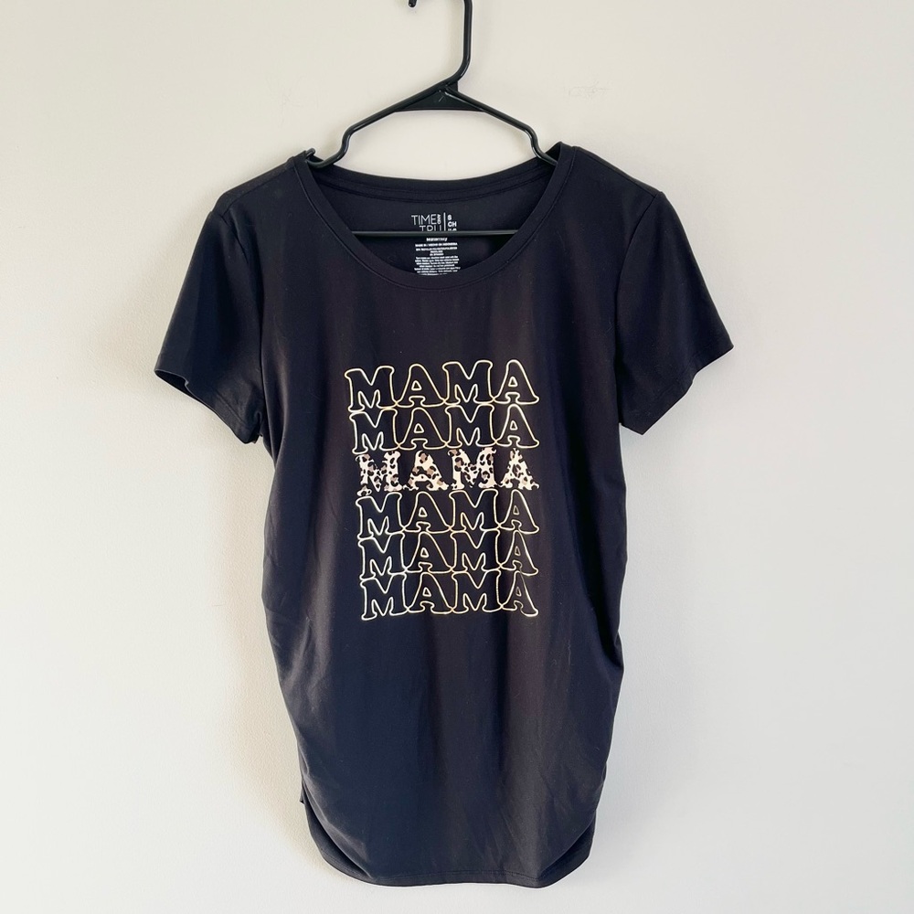 Time and Tru Maternity Animal Print Mama Shirt- Size Small